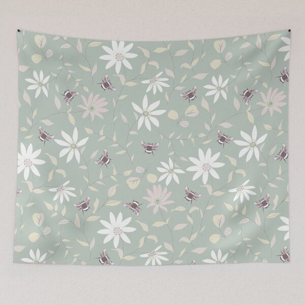 Item preview, Bee and Clematis Mint designed and sold by LThomasDesigns.
