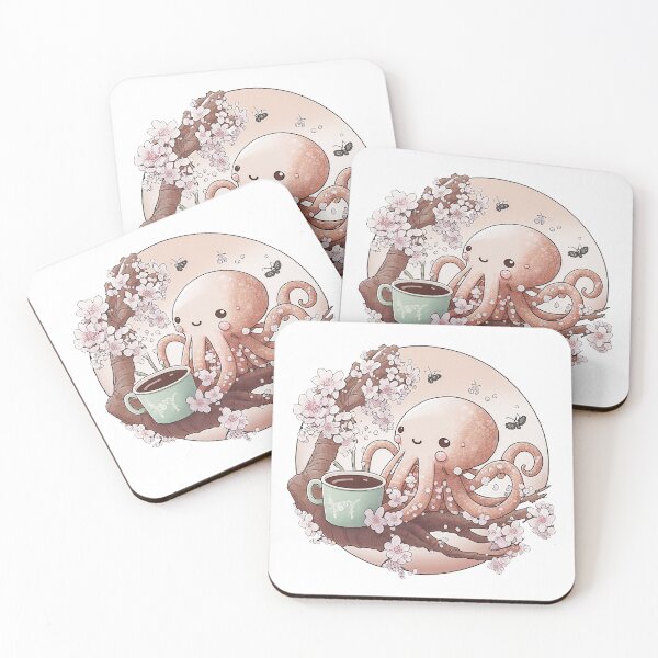 Item preview, Coffee Octopus Under A Sakura Tree designed and sold by HappyPrompt.