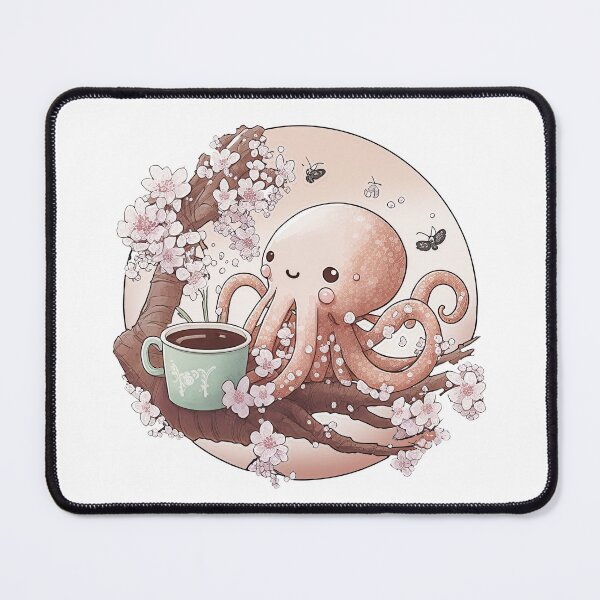 Item preview, Coffee Octopus Under A Sakura Tree designed and sold by HappyPrompt.