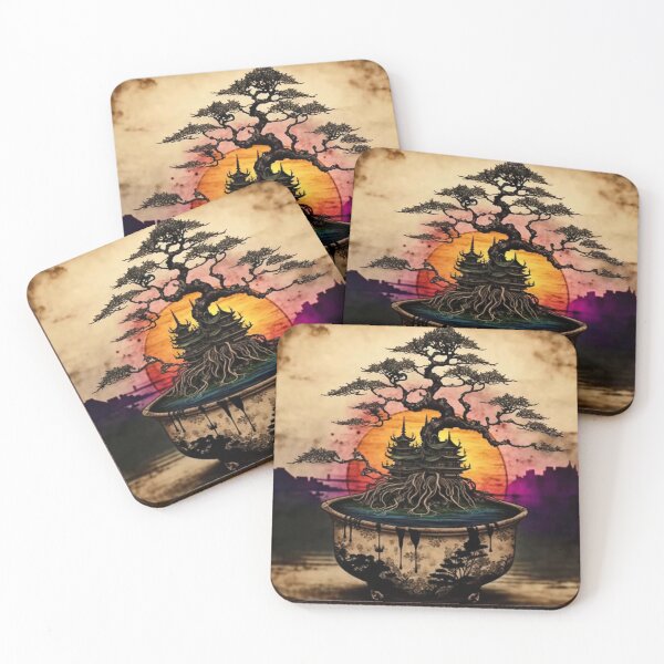 Item preview, Bonsai Tree Art-Sunset Bonsai Tree designed and sold by letsgetinspired.