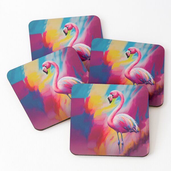 Item preview, Colorful Cute Pink Flamingo Bird Art designed and sold by Blok45.