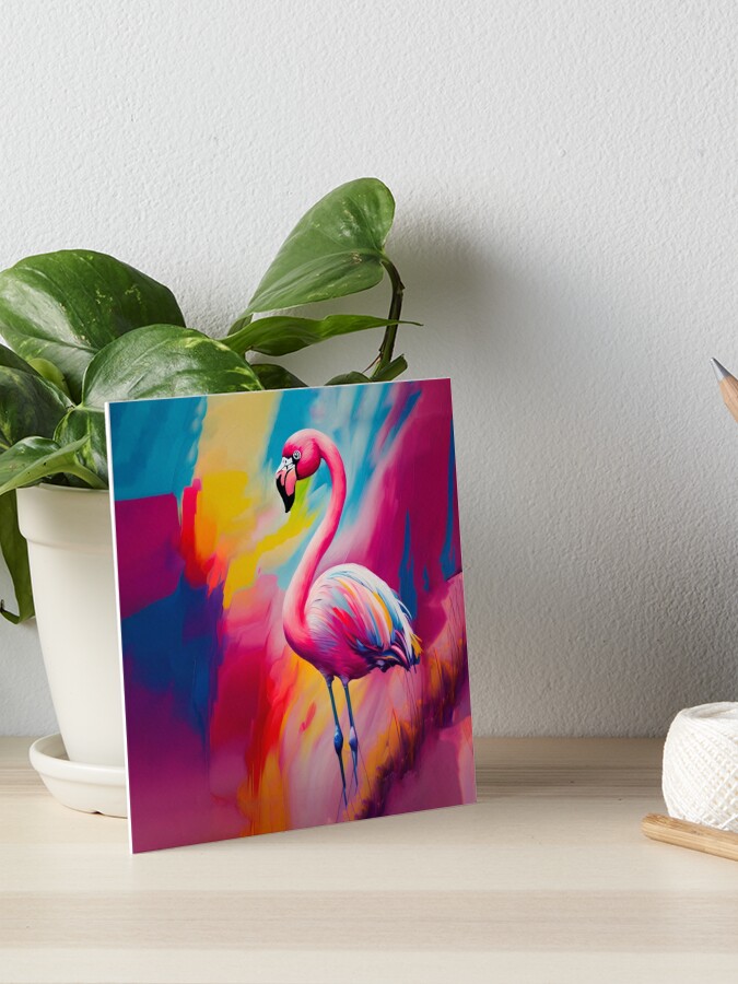 Colorful Cute Pink Flamingo Bird Art Sticker for Sale by Blok45