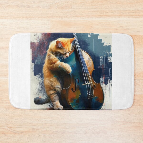 Item preview, Cat Playing a Double Bass designed and sold by AlexArtCollega.