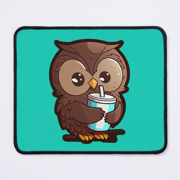 Item preview, Chibi owl drinking hot chocolate designed and sold by schizarty.