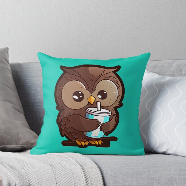 Item preview, Chibi owl drinking hot chocolate designed and sold by schizarty.