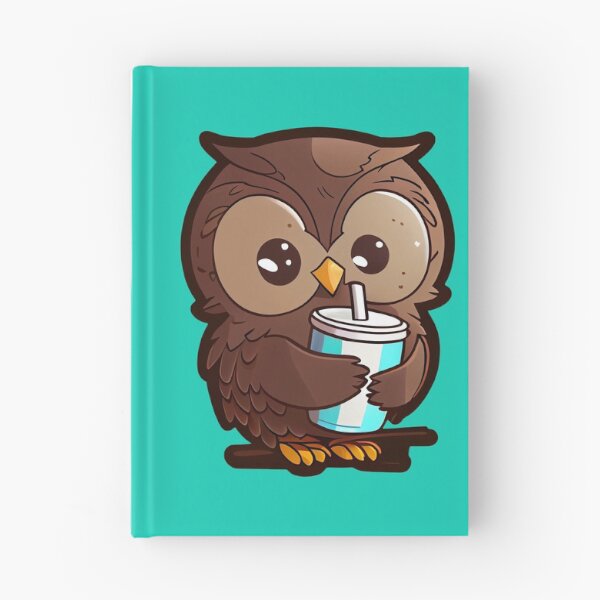 Item preview, Chibi owl drinking hot chocolate designed and sold by schizarty.