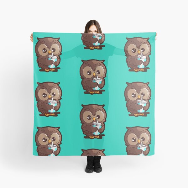 Item preview, Chibi owl drinking hot chocolate designed and sold by schizarty.