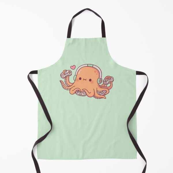 Item preview, Cute Octopus Gamer With Four Video Game Controllers designed and sold by rustydoodle.