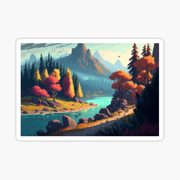 Item preview, Beautiful Landscape art with mountains and nature designed and sold by madsdonald.
