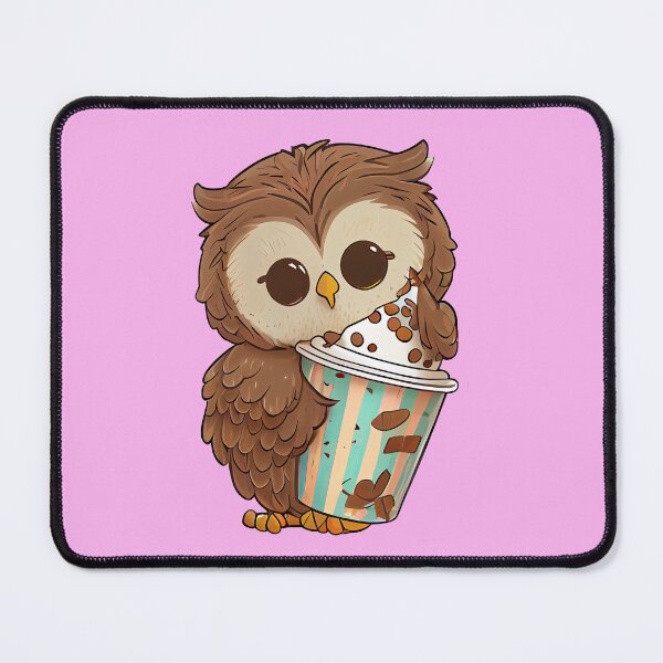 Item preview, Chibi owl drinking hot chocolate designed and sold by schizarty.