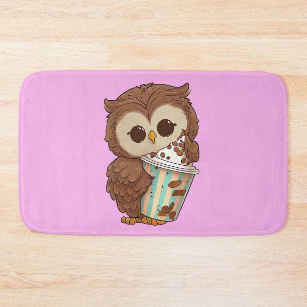 Item preview, Chibi owl drinking hot chocolate designed and sold by schizarty.