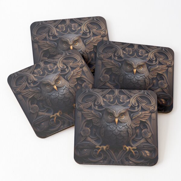 Item preview, Ornamental owl digital illustration designed and sold by Omen238.