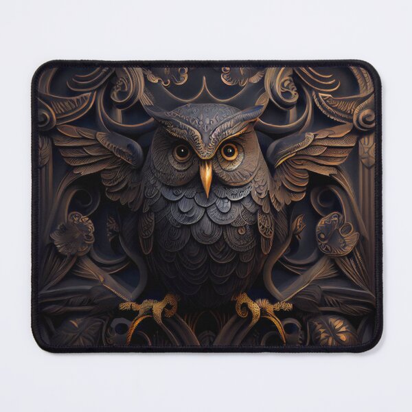 Item preview, Ornamental owl digital illustration designed and sold by Omen238.