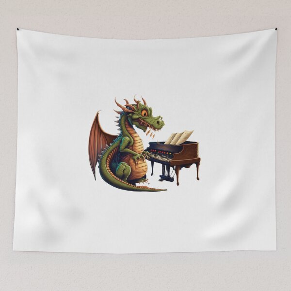 Item preview, Dragon Plays Piano designed and sold by AlexArtCollega.
