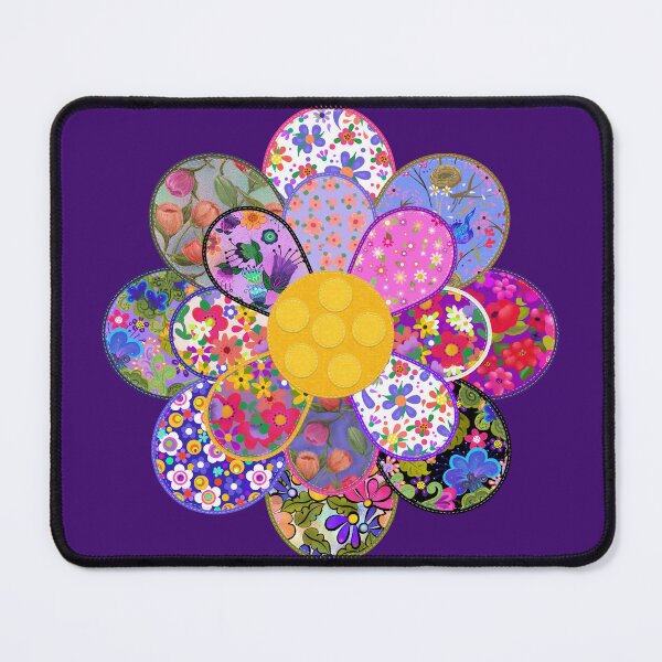 Item preview, Quilted Double Flower Floral Patterns Felt Look designed and sold by CheriesArt.