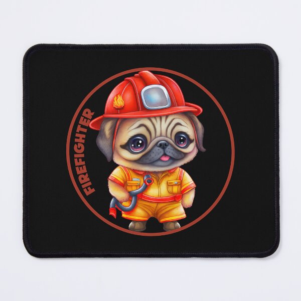 Item preview, Firefighter pug designed and sold by HarriPaloma.