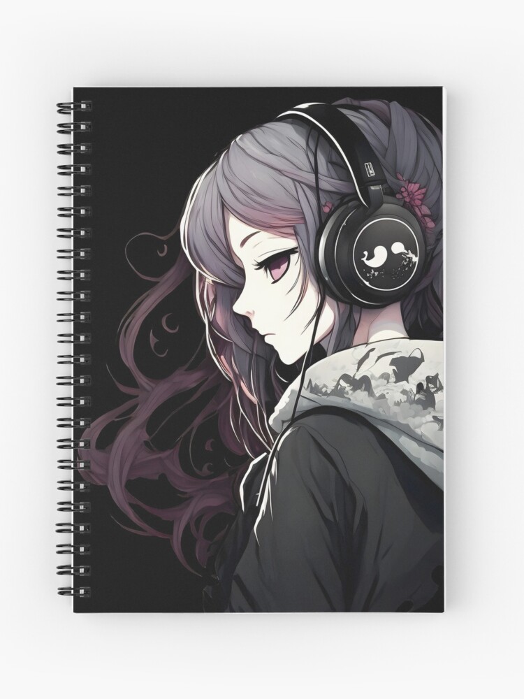 Anime Girl in Hoodie - Red / Black Aesthetic Art Print for Sale by Nymmzi