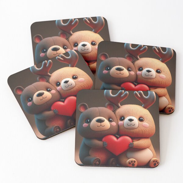 Item preview, Cute animals with heart designed and sold by OkoLaa.