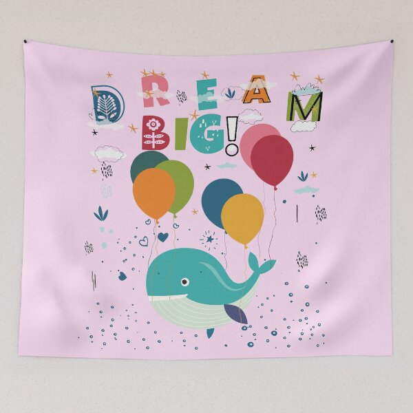 Item preview, Beautiful big whale flying with balloons designed and sold by Ndli.