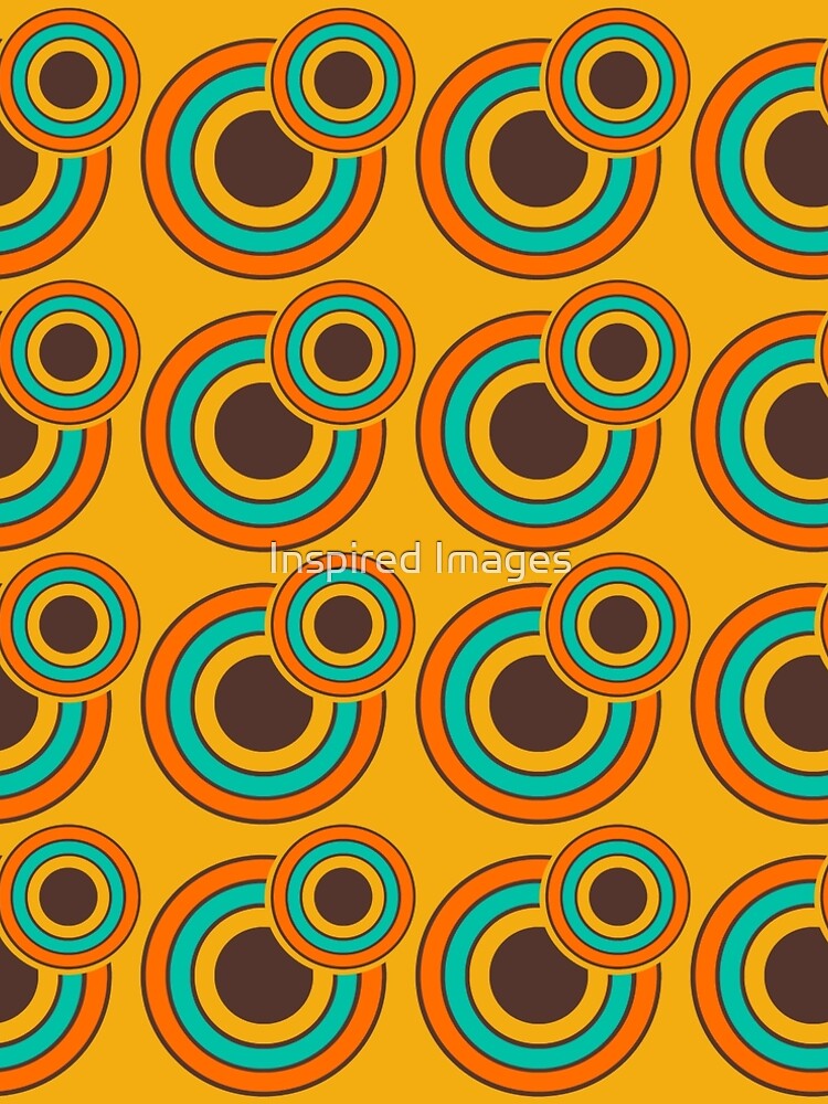 1970's Retro Circles Vintage Seventies Design Orange Brown & Blue by ImageMonkey