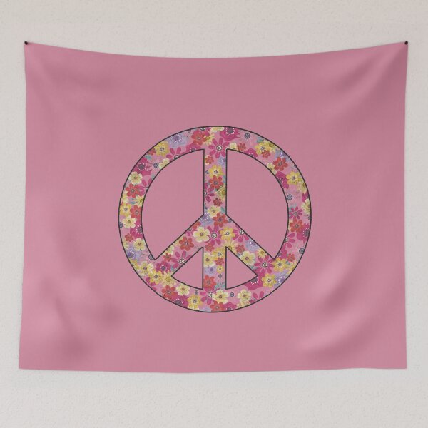 Item preview, Peace Love Flowers Cute Floral Peach Sign 60s 70s Hippie Costume  designed and sold by alenaz.