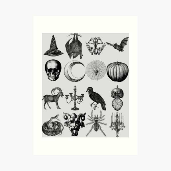 creepy-vintage-halloween-symbols-collage-art-print-for-sale-by-funnytshirtemp-redbubble