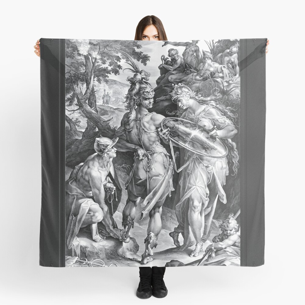 Minerva En Mercurius Bewapenen Perseus by Jan Harmensz. Muller - Preparing For Battle 3 Minerva En Mercurius Bewapenen Perseus by Jan Harmensz. Muller Remastered Xzendor7 Classical Art Old Masters Reproductions Ladies Scarf