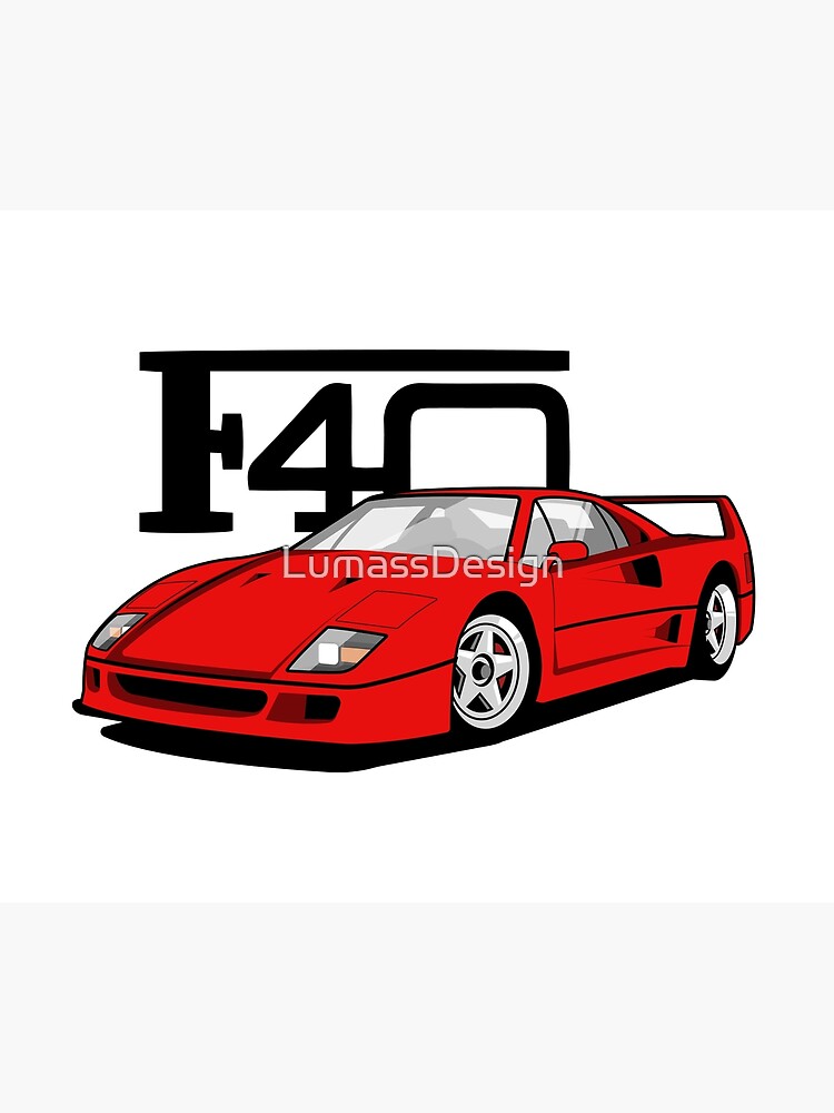 Ferrari F40 Car Poster Car Poster Ferrari Poster Italy F40 Print Car Art 