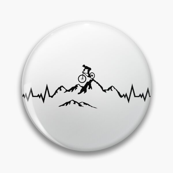 Artikelvorschau, Mountainbiken Radfahren, Downhill biking, Mountainbike Puls Herzschlag entworfen und verkauft von claudiasartwork.