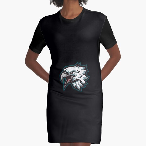 Philadelphia Eagles V Neck Dress Women's Short Sleeve Dress Casual Loose  Skirts