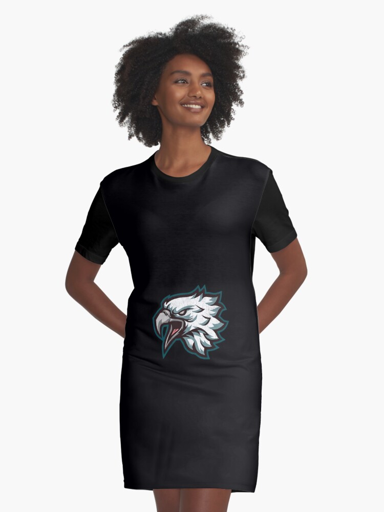 Philadelphia Eagles V Neck Dress Women's Short Sleeve Dress Casual Loose  Skirts |