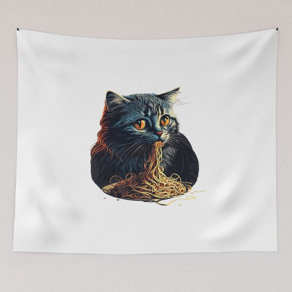 Item preview, Fat Cat Eating Spaghetti  designed and sold by WilderMinds.