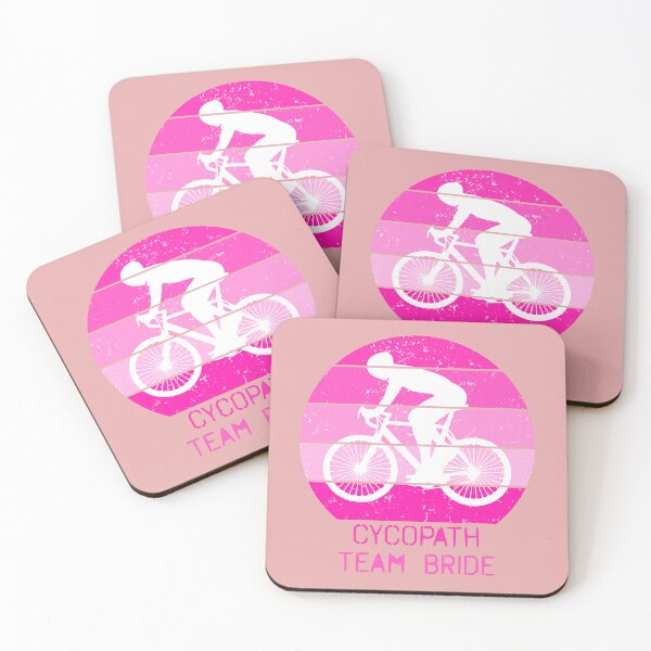 Item preview, Cycopath team bride pink text with a female biker silhuette designed and sold by EmeraldeaArt.