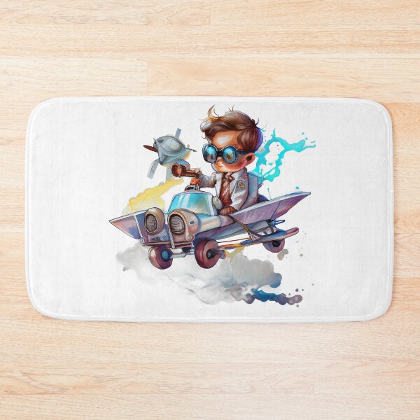 Item preview, "Ready for Takeoff: Future Pilots in the Making" Flying Car Cute Cartoons for gifts designed and sold by The Commitment.