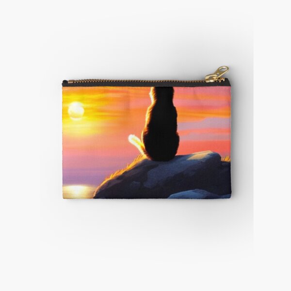 Item preview, Cat on a Rock Watching the Sunset Over the Sea designed and sold by HanaiPrint.