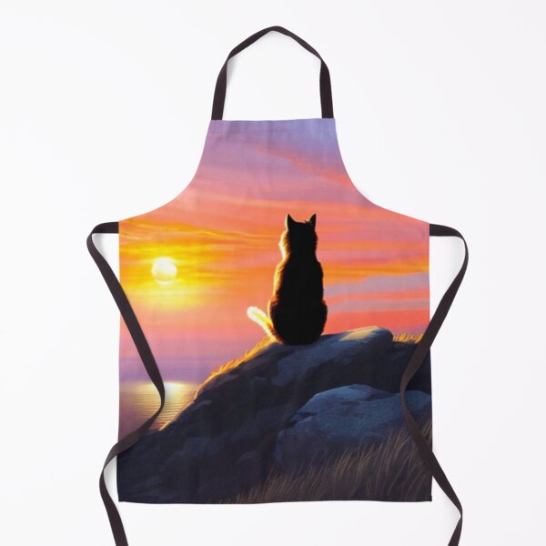 Item preview, Cat on a Rock Watching the Sunset Over the Sea designed and sold by HanaiPrint.