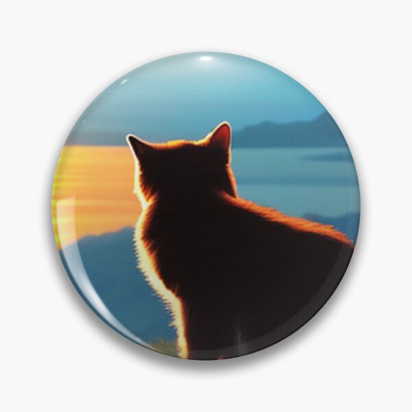 Item preview, Cat Watching the Sunset Over Calm Seas and With Blue Sky designed and sold by HanaiPrint.
