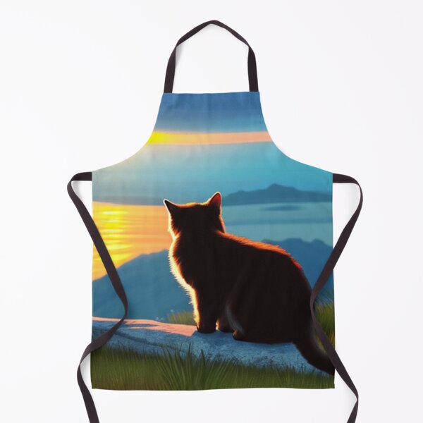 Item preview, Cat Watching the Sunset Over Calm Seas and With Blue Sky designed and sold by HanaiPrint.