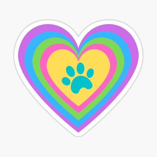 PinkShannonLee Paw Print Heart, Heart Paw Print Sweatshirt, Paw Love Shirt, Dog Lover, Rainbow Pride Heart