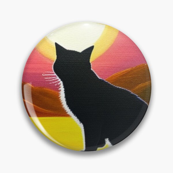 Item preview, Cartoon Black Cat Watching the Sunset designed and sold by HanaiPrint.