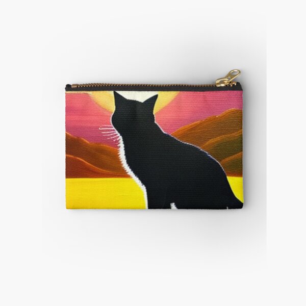 Item preview, Cartoon Black Cat Watching the Sunset designed and sold by HanaiPrint.