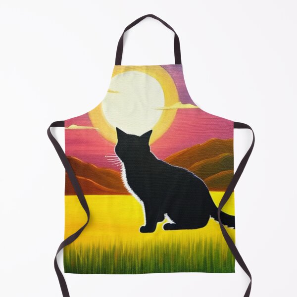 Item preview, Cartoon Black Cat Watching the Sunset designed and sold by HanaiPrint.