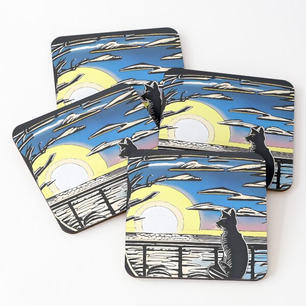 Item preview, Cat Watching Sunset Scene designed and sold by roleshop.