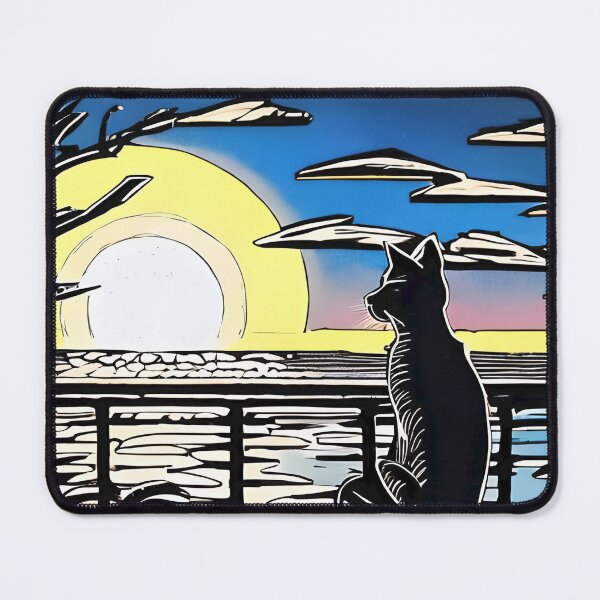 Item preview, Cat Watching Sunset Scene designed and sold by roleshop.