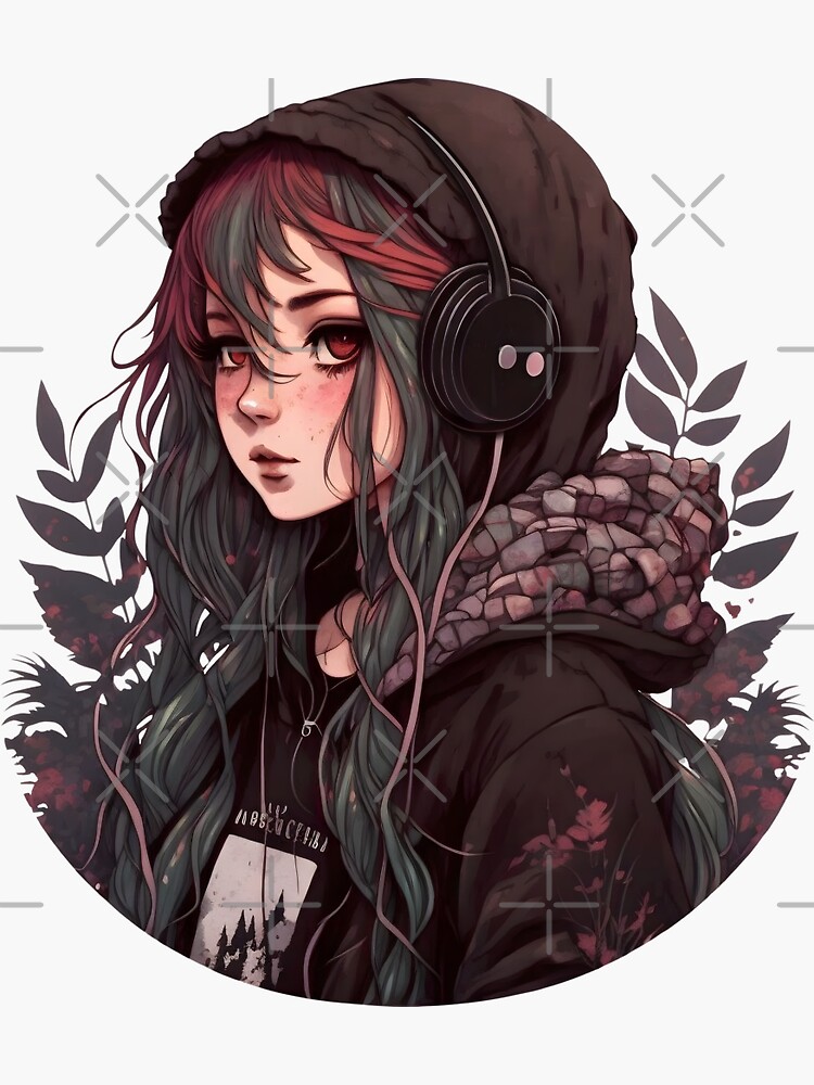 Dark EGirl Anime Aesthetic Hoodie - Aesthetic Clothes Shop