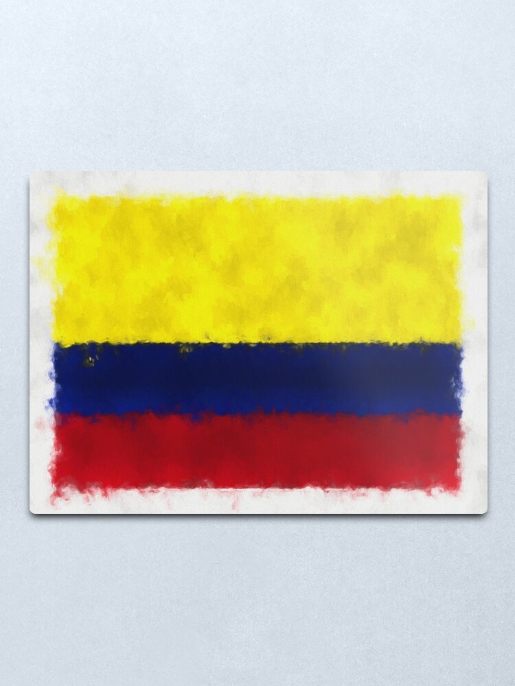 Alternate view of Colombia Flag Reworked No. 66, Series 5 Metal Print