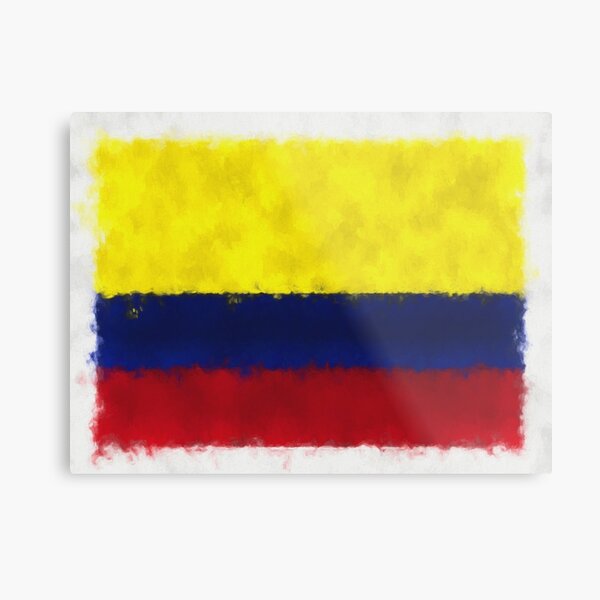 Colombia Flag Reworked No. 66, Series 5 Metal Print
