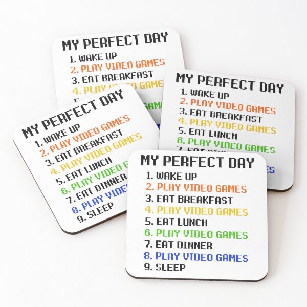 Item preview, my perfect day video games funny cool gamer designed and sold by Eriksonshop.