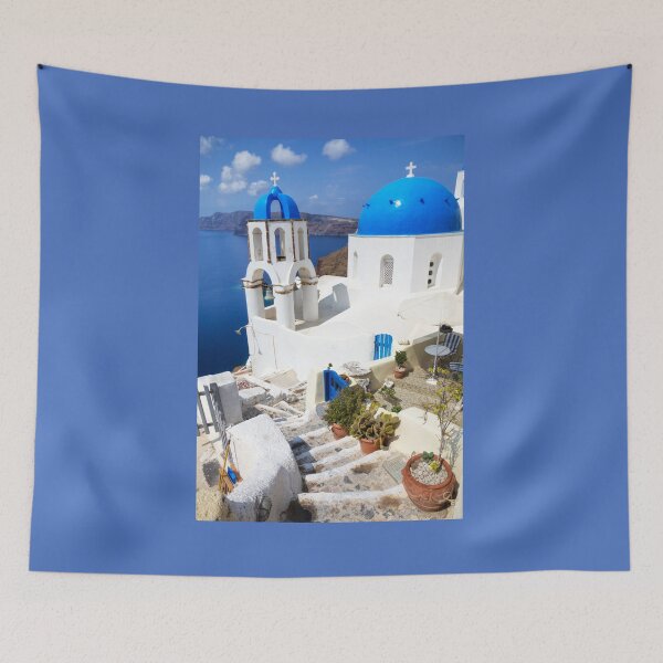 Item preview, Oia Santorini Blue Domed Church designed and sold by Paul Thompson Photography.