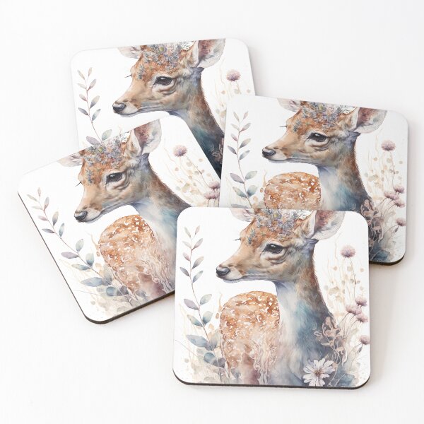 Item preview, Boho Deer: Watercolor painting of a Beautiful Deer designed and sold by faiaArt.